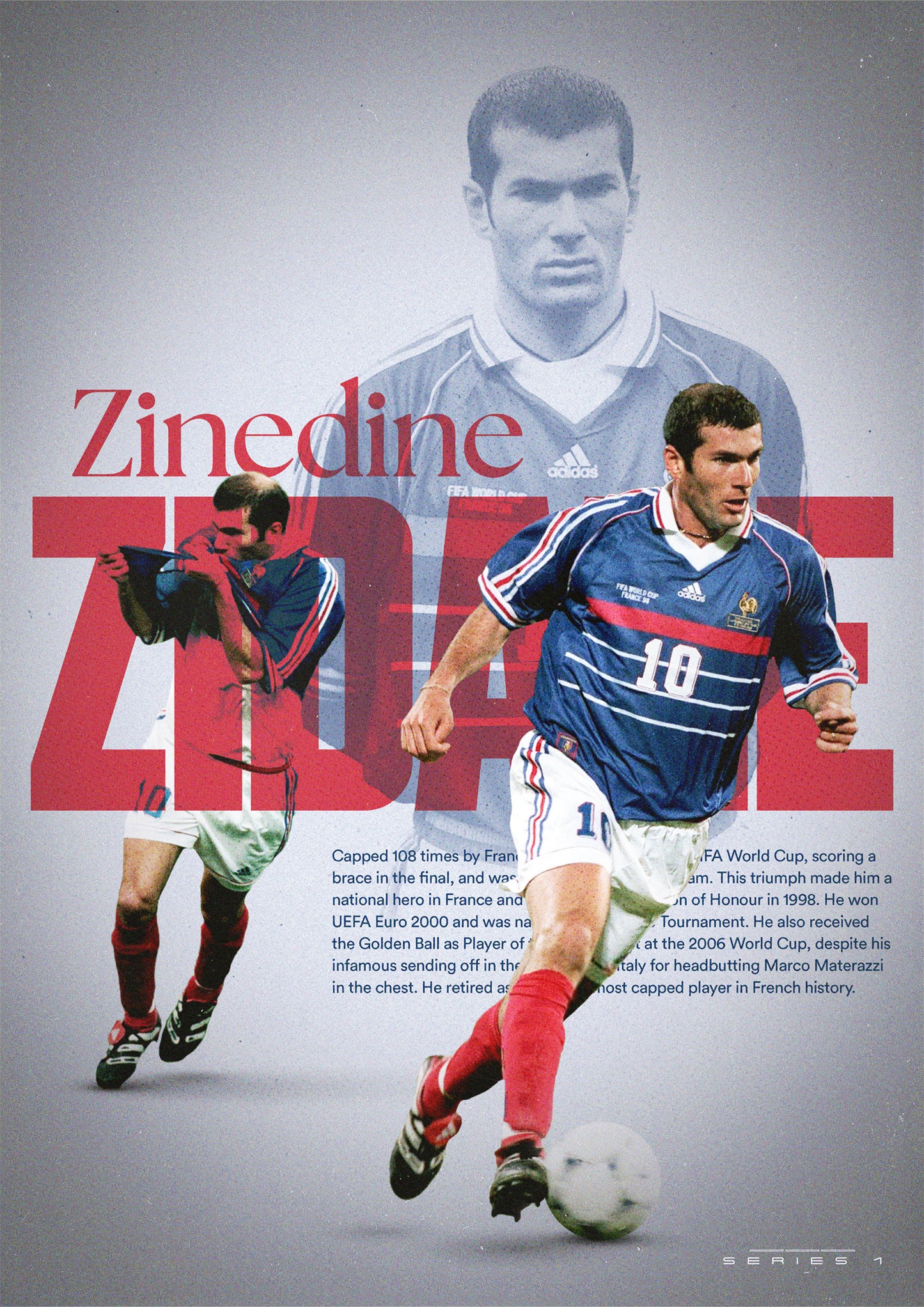 Classic Football Prints Series 1 Zinedine Zidane