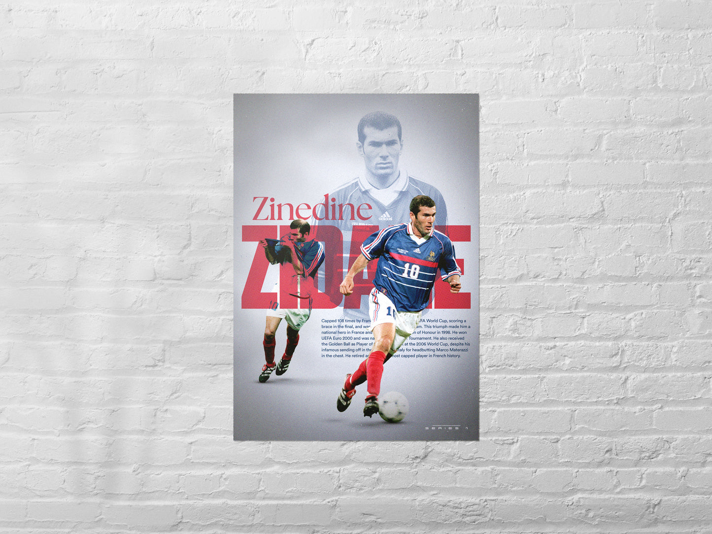 Classic Football Prints Series 1 Zinedine Zidane